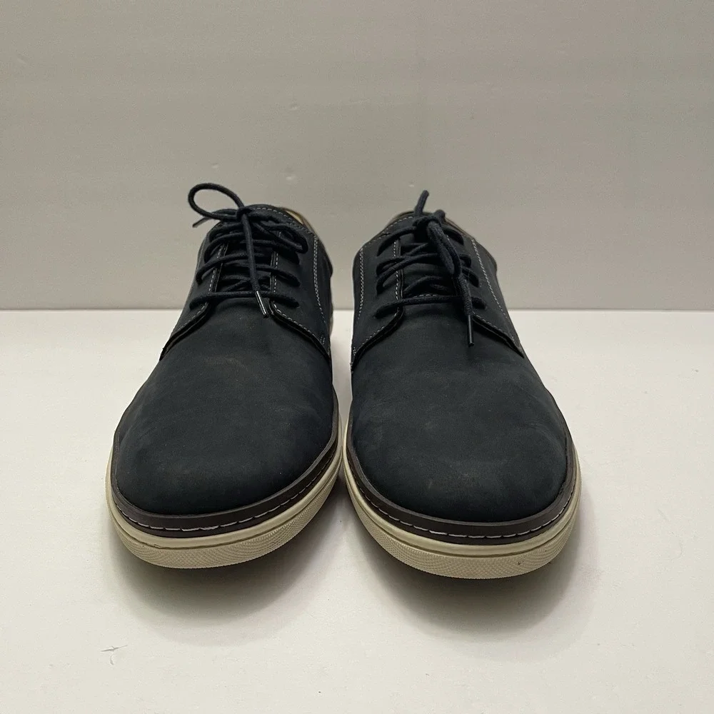 Johnston & Murphy McGuffey‎ Plain Toe Navy Oiled Full Grain Men's Shoe 10.5